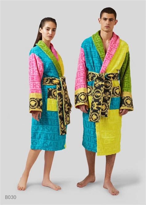 multi color versace replica robe women|versace robe cost.